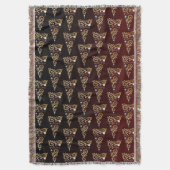 Vrede op aarde: gouden kerstboompatroon deken (Voorkant Verticaal)