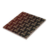 Vrede op aarde: gouden kerstboompatroon tegeltje (Zijkant)