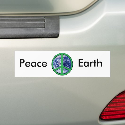Vrede op aarde, groen bumpersticker (Op auto)
