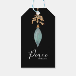 Vrede op Aarde Hand geschilderd Turquoise Waterver Cadeaulabel