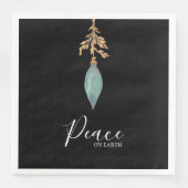 Vrede op Aarde Hand geschilderd Turquoise Waterver Servet (Voorkant)