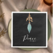 Vrede op Aarde Hand geschilderd Turquoise Waterver Servet