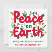 VREDE OP AARDE Hand-getekende AANGEPASTE FOTO Feestdagenkaart (Voorkant)