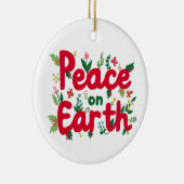 VREDE OP AARDE Hand-getrokken CUSTOM Keramisch Ornament (Rechts)