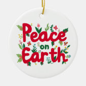 VREDE OP AARDE Hand-getrokken CUSTOM Keramisch Ornament (Voorkant)