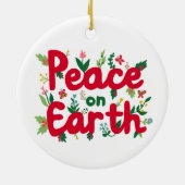 VREDE OP AARDE Hand-getrokken CUSTOM Keramisch Ornament (Achterkant)