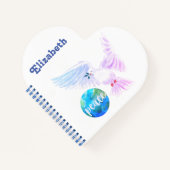 Vrede op Aarde - Heart Shaped Notitieboek (Voorkant)