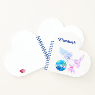 Vrede op Aarde - Heart Shaped Notitieboek