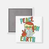 Vrede op Aarde Hippie Santa Magneet (Voorkant / Achterkant)