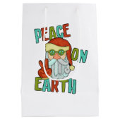 Vrede op Aarde Hippie Santa Medium Cadeauzakje (Achterkant)