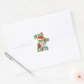 Vrede op Aarde Hippie Santa Vierkante Sticker (Envelop)