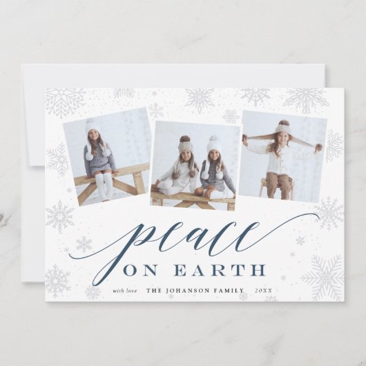 Vrede op aarde | Holiday Foto Collage Kaart (Voorkant)