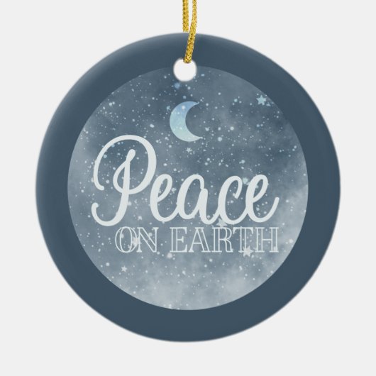 Vrede op aarde Inspirerend kerstfoto Keramisch Ornament (Voorkant)