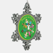 Vrede op aarde Jezus Tin Sneeuwvlok Ornament (Links)