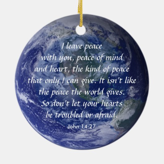 Vrede op aarde John 14:27 Keramisch Ornament (Achterkant)