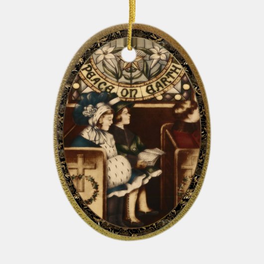 Vrede op Aarde  Keramisch Ornament (Voorkant)