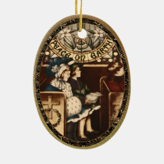 Vrede op Aarde  Keramisch Ornament (Achterkant)