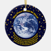 Vrede op aarde keramisch ornament (Voorkant)
