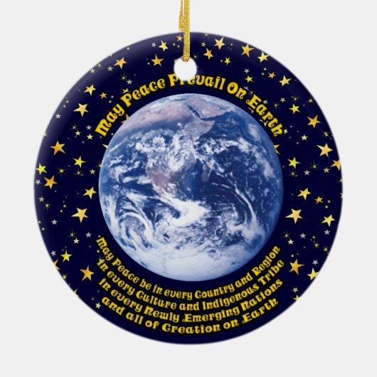 Vrede op aarde keramisch ornament (Achterkant)