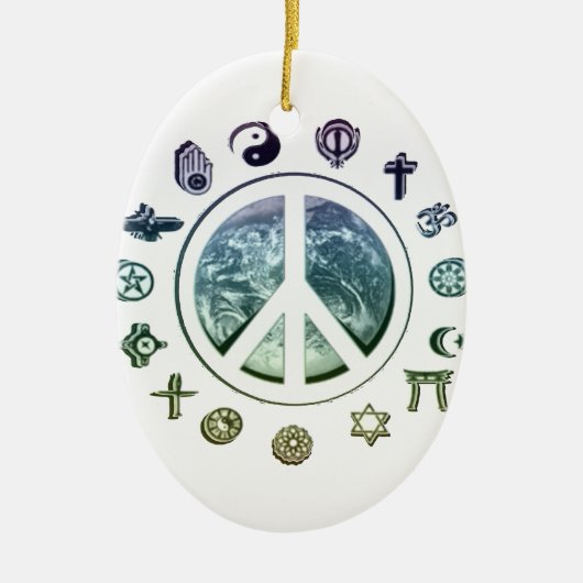 Vrede op aarde keramisch ornament (Voorkant)