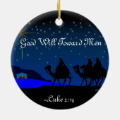 Vrede op Aarde keramische sieraad Keramisch Ornament (Achterkant)