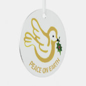 Vrede op Aarde keramische sieraad Metalen Ornament (Voorkant Rechts)