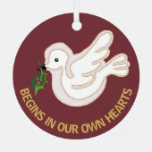 Vrede op Aarde keramische sieraad Metalen Ornament (Achterkant)