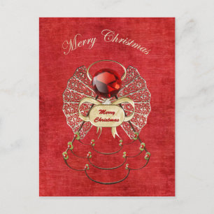 Vrede op Aarde - Kerst Engel van Vrede - Rood Feestdagenkaart