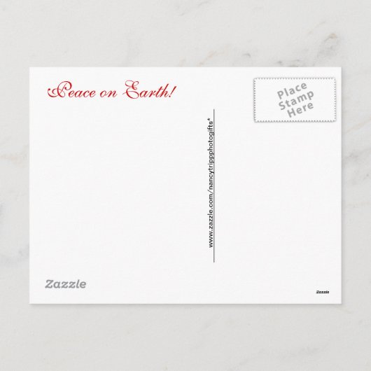 Vrede op Aarde - Kerst Engel van Vrede - Rood Feestdagenkaart (Achterkant)