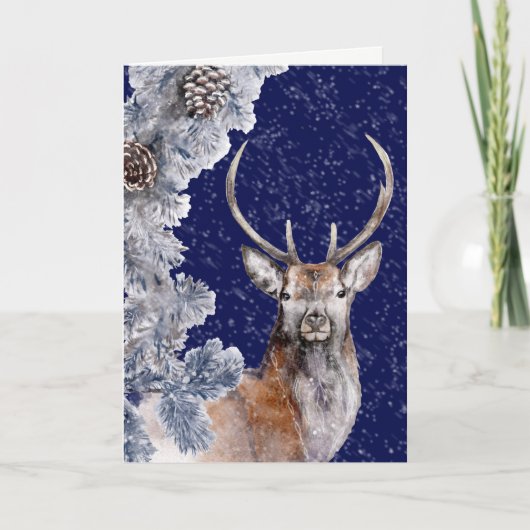 Vrede op aarde Kerst Herten Feestdagen Kaart (Voorkant)