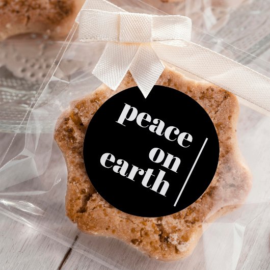 Vrede Op Aarde Kerst Minimalist Ronde Sticker