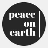 Vrede Op Aarde Kerst Minimalist Ronde Sticker (Voorkant)