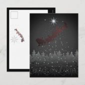 Vrede op aarde Kerstavond Sterren Santa's Sleigh Feestdagenkaart (Voorkant / Achterkant)