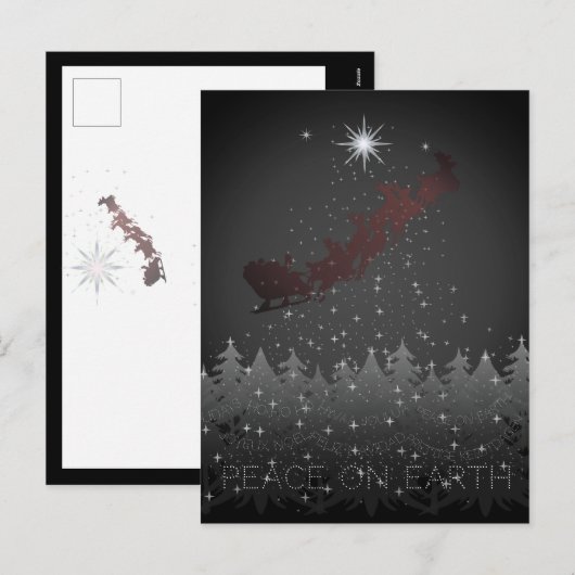 Vrede op aarde Kerstavond Sterren Santa's Sleigh Feestdagenkaart (Voorkant / Achterkant)