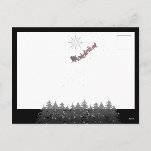 Vrede op aarde Kerstavond Sterren Santa's Sleigh Feestdagenkaart (Achterkant)