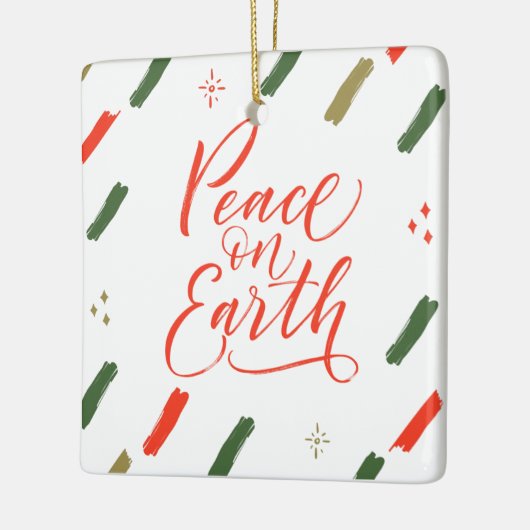 Vrede op aarde - kerstboom keramisch ornament (Links)
