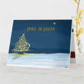Vrede op aarde kerstboom op Sterrennacht Kaart (Gele Bloem)
