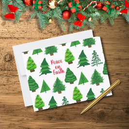 Vrede op aarde | kerstboompatroon briefkaart