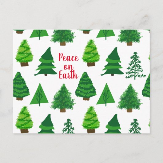 Vrede op aarde | kerstboompatroon briefkaart (Voorkant)