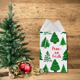 Vrede op aarde | kerstboompatroon medium cadeauzakje