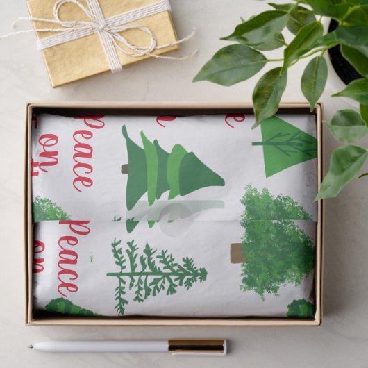 Vrede op aarde | kerstboompatroon tissuepapier (Geschenk)