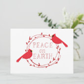 Vrede op aarde kerstcadeautjes feestdagenkaart (Staand voorkant)