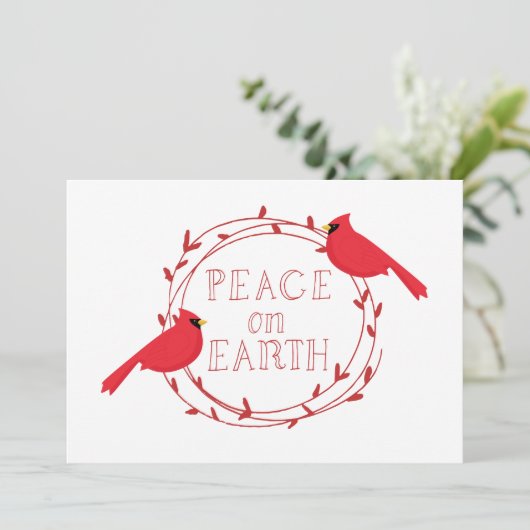 Vrede op aarde kerstcadeautjes feestdagenkaart (Staand voorkant)