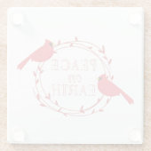 Vrede op aarde kerstcadeautjes glazen onderzetter (Achterkant)