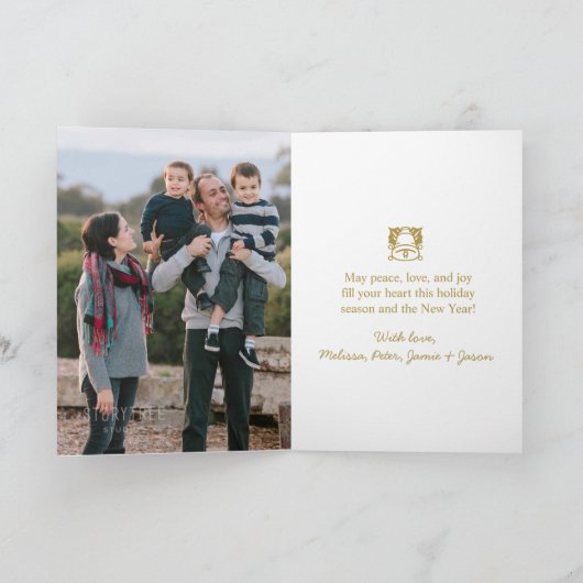 Vrede op Aarde Kerstdorp Binnenfoto Feestdagen Kaart (Binnen)