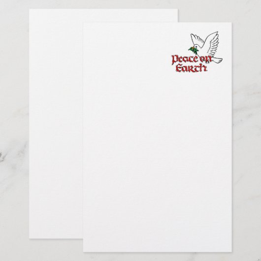Vrede op aarde kerstfeestartikelen briefpapier (Voorkant / Achterkant)