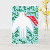 Vrede op aarde: kerstfeestdag met vogelpest kaart (Gele Bloem)