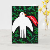 Vrede op aarde: kerstfeestdag met vogelpest kaart (Gele Bloem)