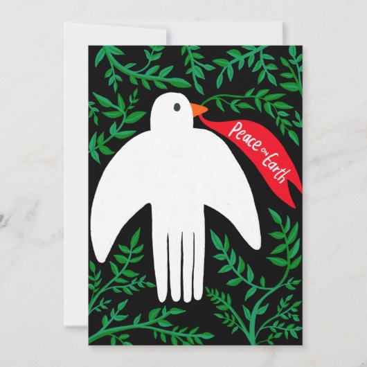 Vrede op aarde: kerstfeestdag met vogelpest kaart (Voorkant)