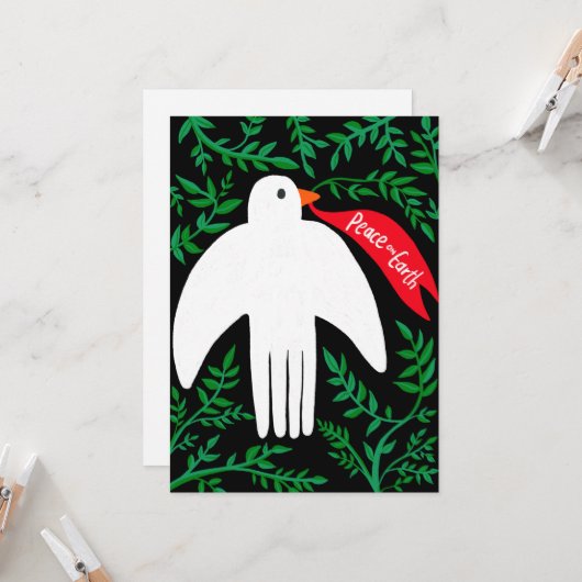 Vrede op aarde: kerstfeestdag met vogelpest kaart (Voorkant / Achterkant in situ)